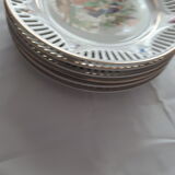 6 dessert plates "scènes galantes"