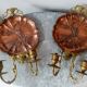Pair of Napoleon 3 wall lights in copper and brass