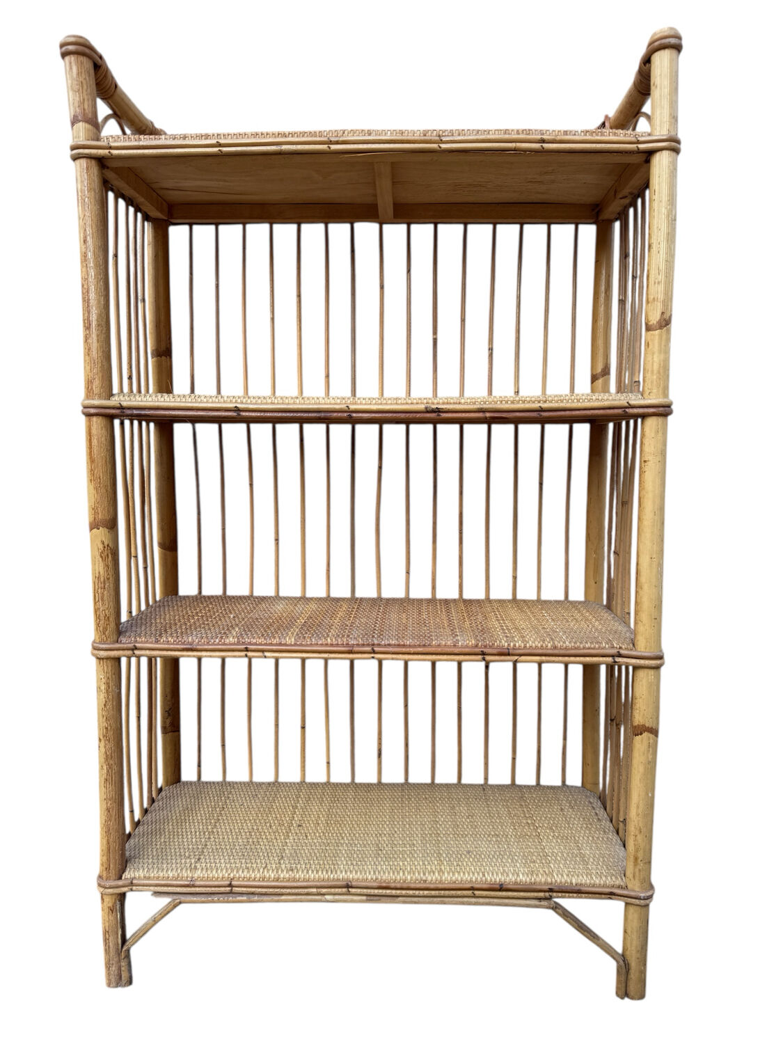 1960s rattan shelf from France
