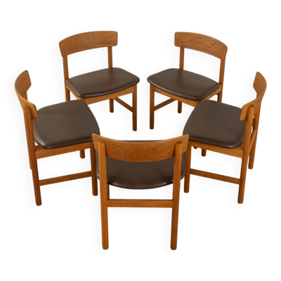 3236 chaises de salle à manger møgensen, børge mogensen, fredericia møbelfabrik