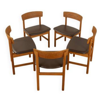 3236 chaises de salle à manger møgensen, børge mogensen, fredericia møbelfabrik
