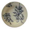 Earthenware soup plate Nimy Mouzin Lecat 19th century bird pattern diam. 24 cm