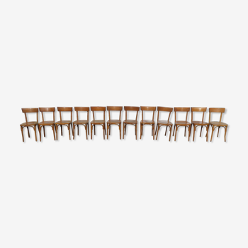 Lot de 6 chaises de bistro bar en bois