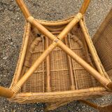 3 rattan and bamboo chairs