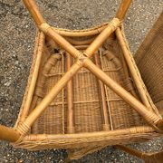 3 rattan and bamboo chairs