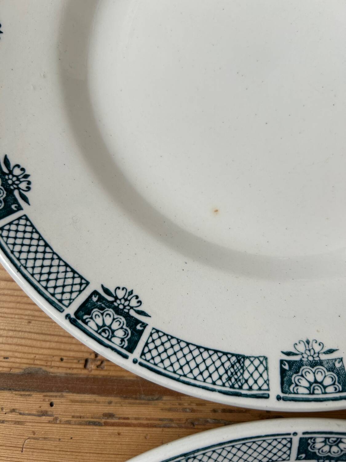 Set of 9 antique flat plates
