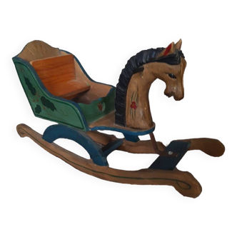 Wooden rocking horse decoration