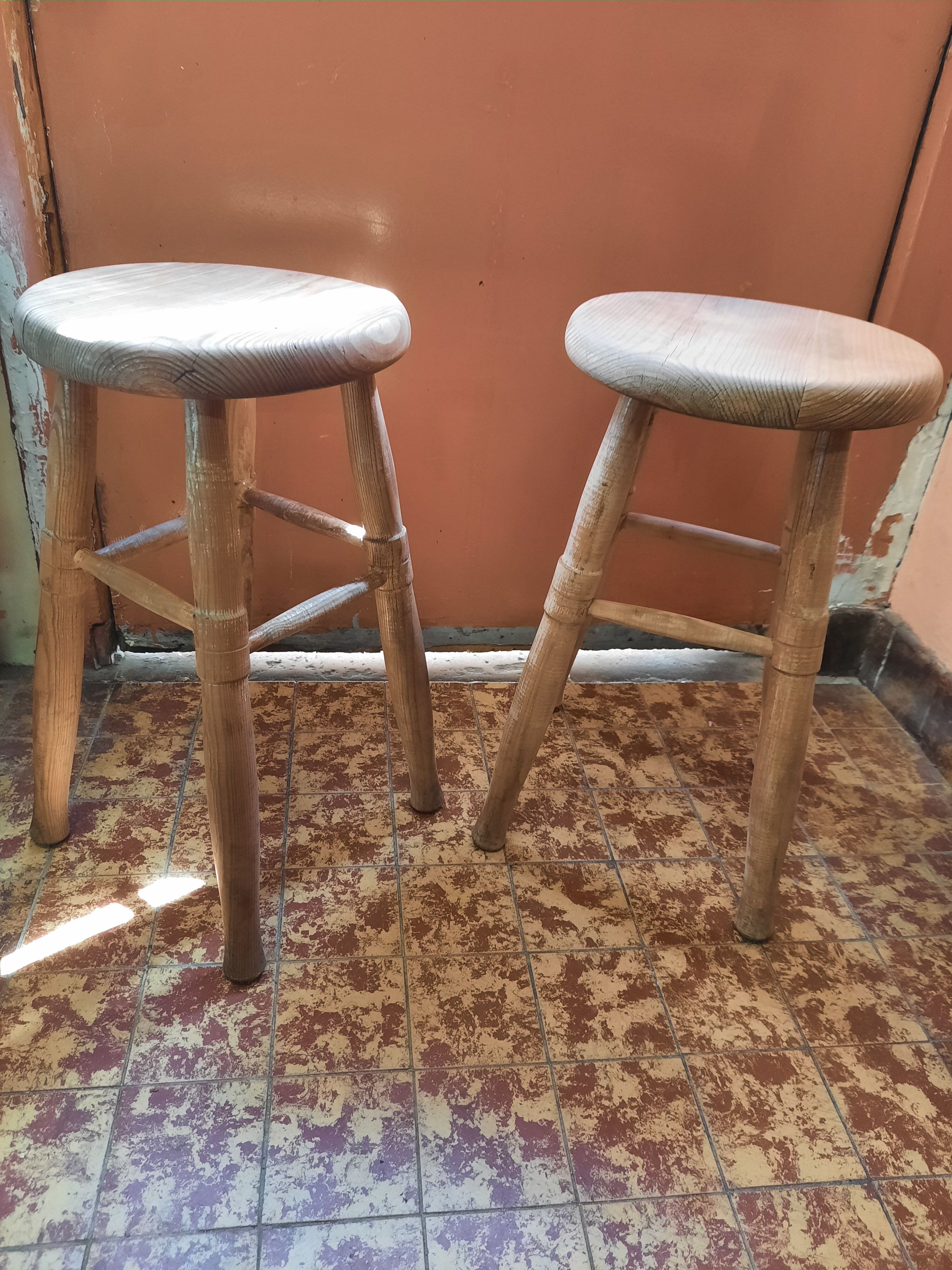 Pair of wooden stools