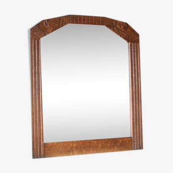 Miroir trumeau bois art déco