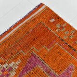 Orange & Pink Oushak Runner Rug, 103x325Cm