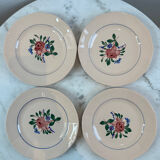 Set of four flat plates Sarreguemines Vosges