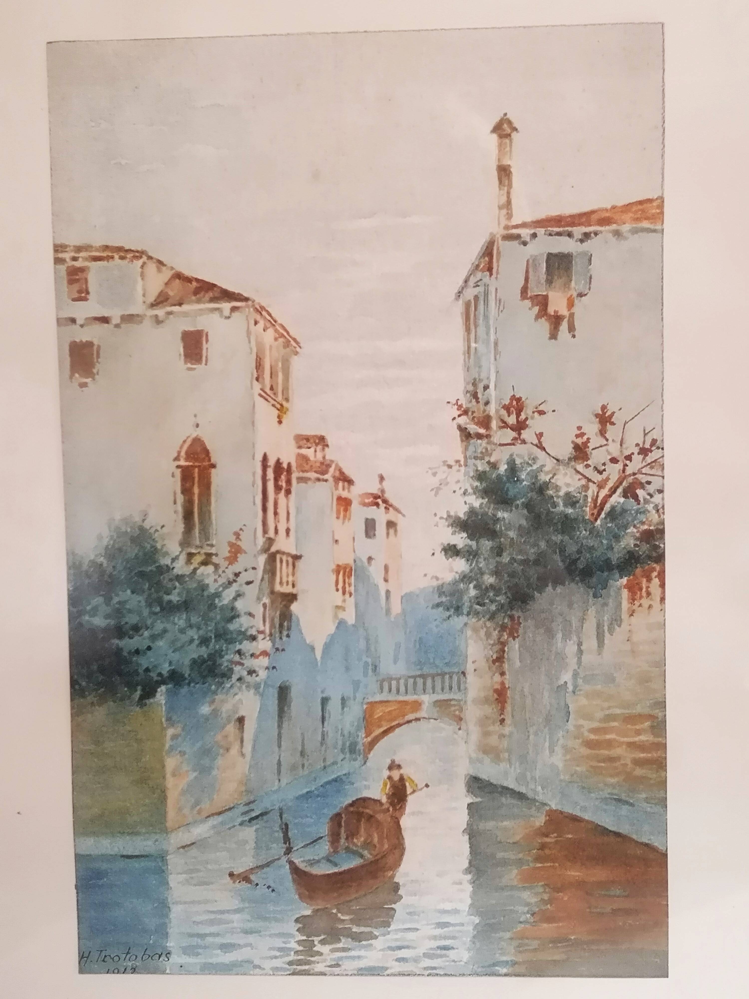 Pair of old watercolors. Venice. Signed, dated 1912.
