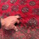 Tapis village afghan turkmène vintage 195x280 cm, rouge, noir, grand tribal