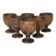 Set of 6 wooden egg cups