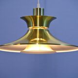 Lampe suspendue danoise en laiton, années 1970