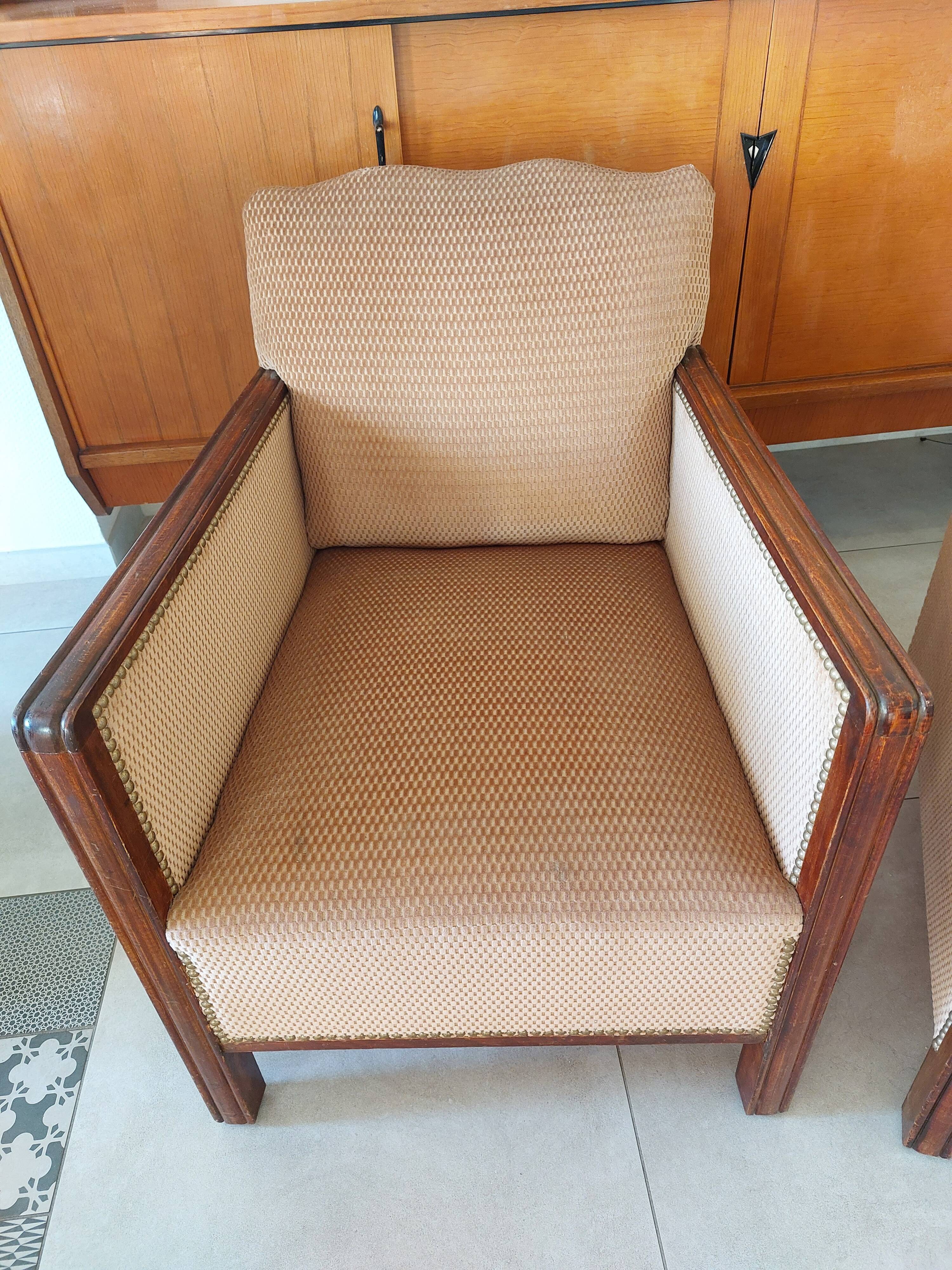 Pair of art deco armchairs