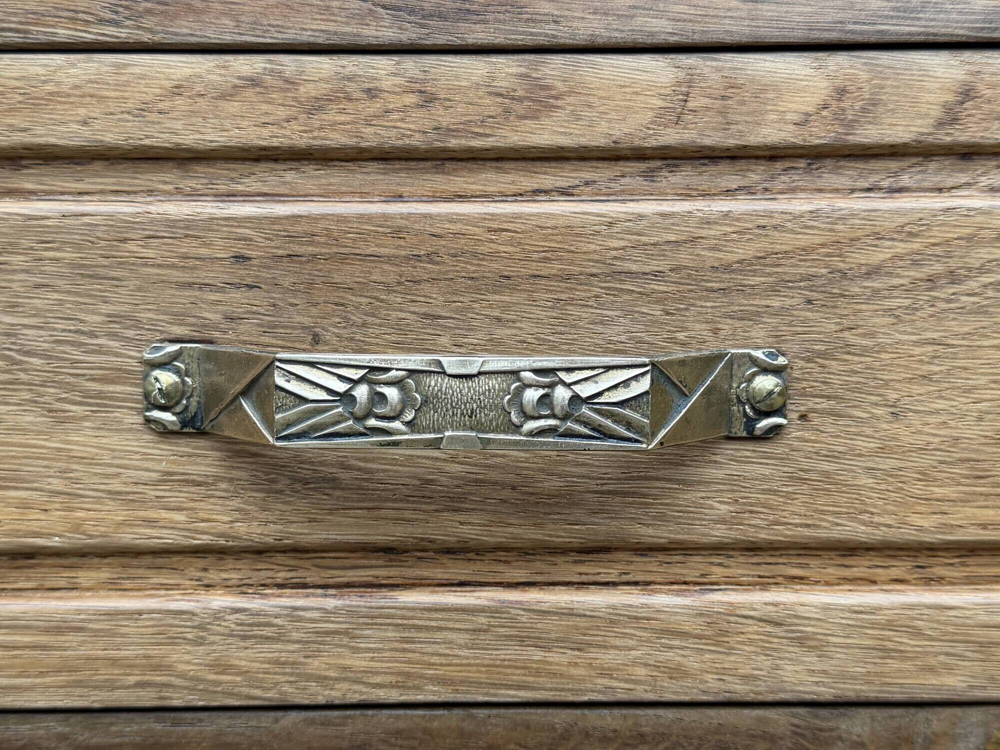 Art Deco bonnetière wardrobe from Paris in raw and solid oak.