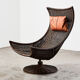 Gerard van den Berg Lounge Chair in Rattan and Leather for Montis 1970s