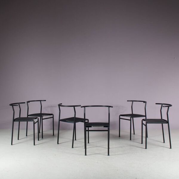 Ensemble de 6 chaises de salle à manger « Café » des années 1980 par Philippe Starck pour Baleri, Italie