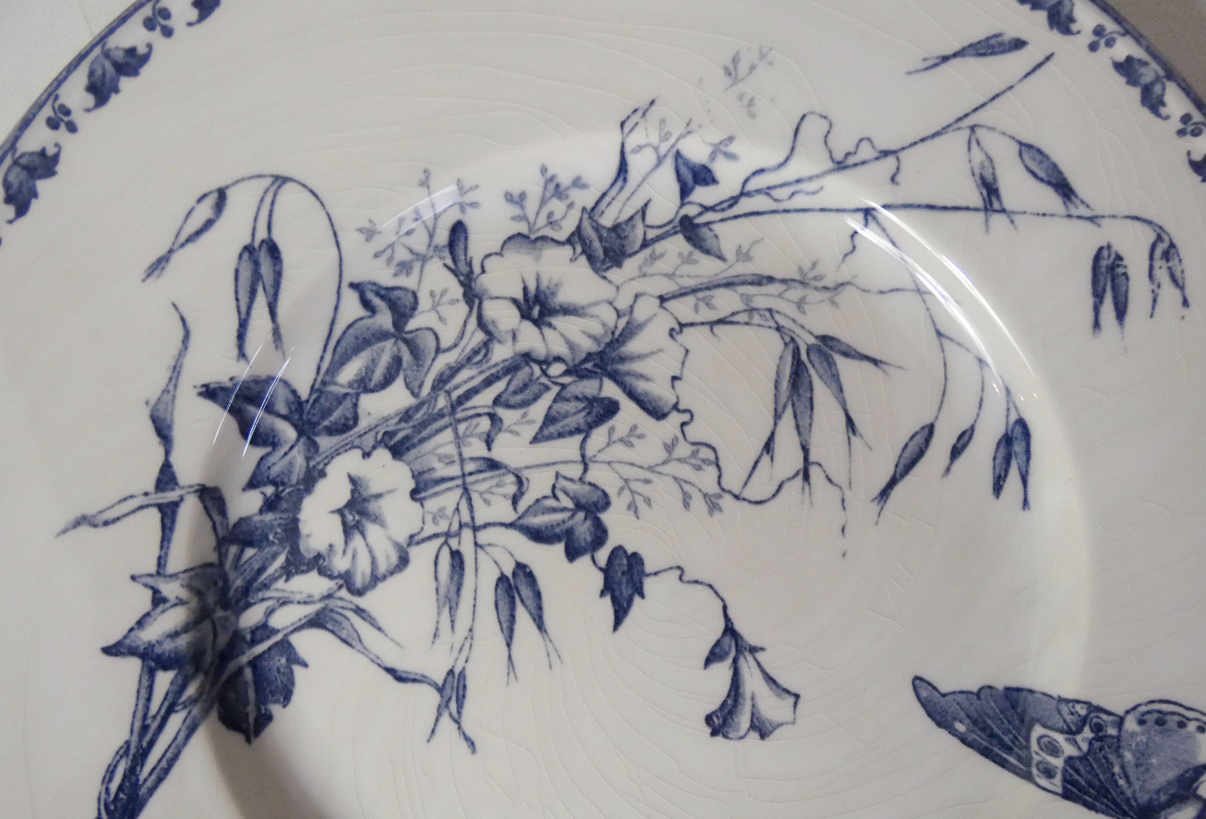 Terre de fer 6 Sarreguemines butterfly dessert plates