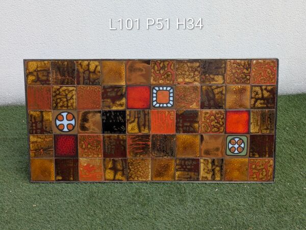 Table basse vintage en céramique de Jean Gregorieff pour Roche Bobois