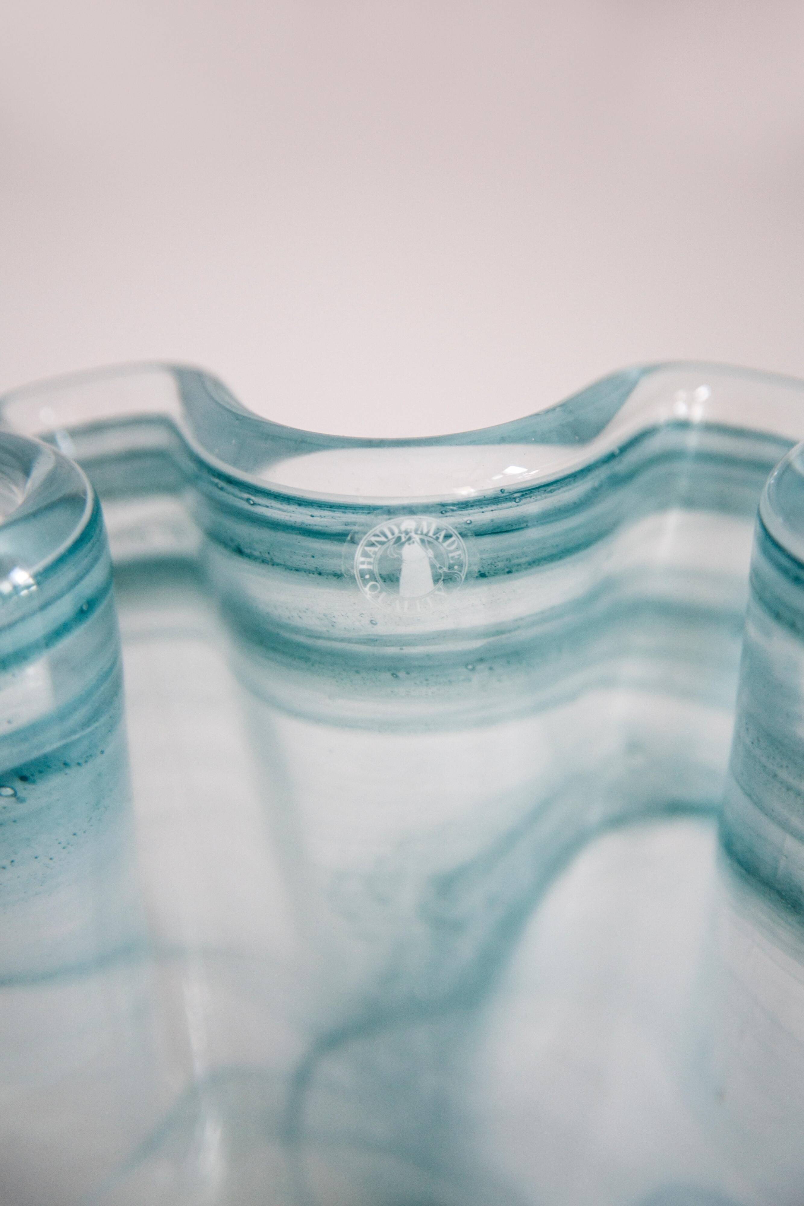 Large Murano glass bowl, mid-century style, Italy, 2000s.