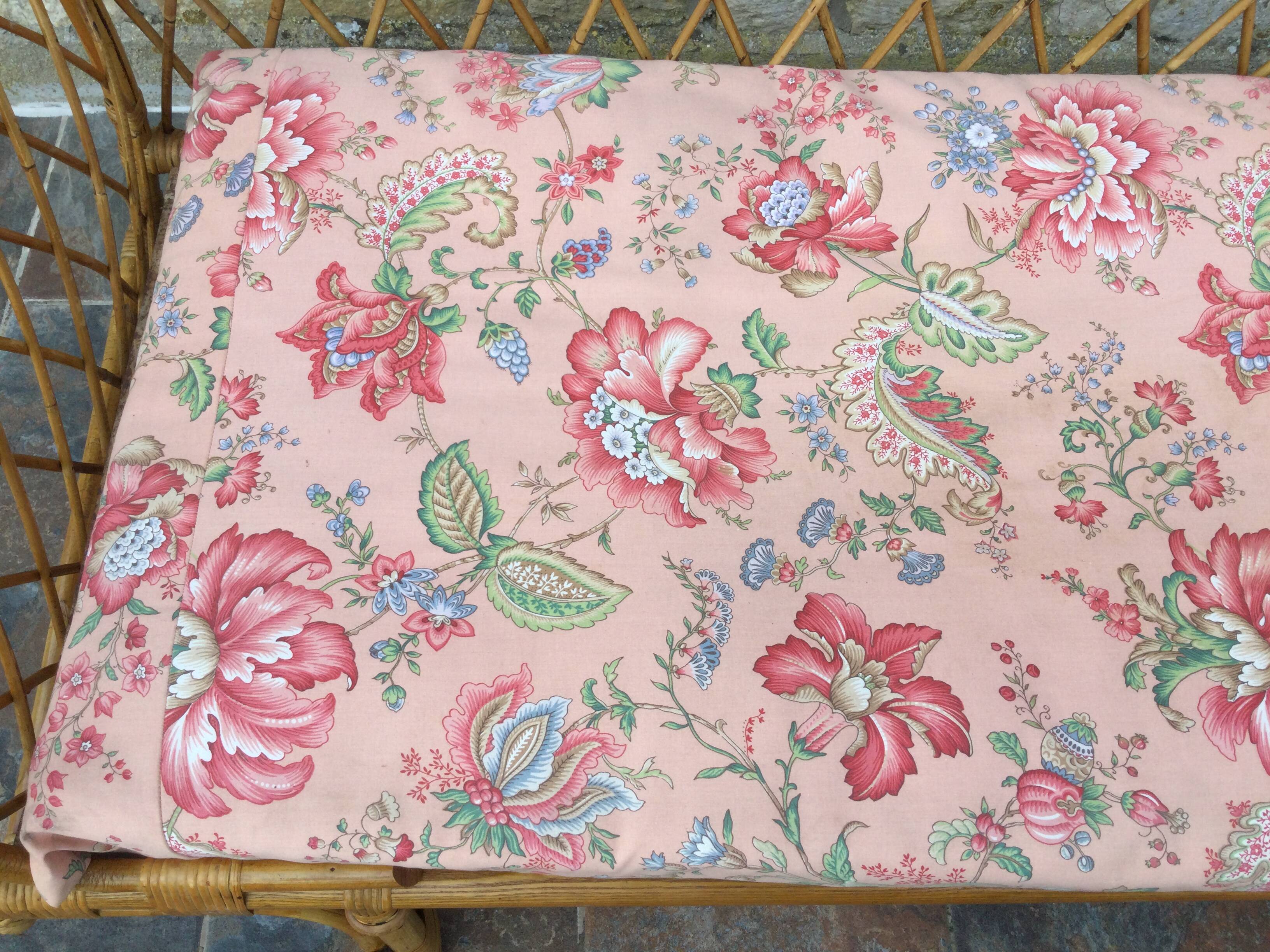 1950s rattan chaise longue sofa