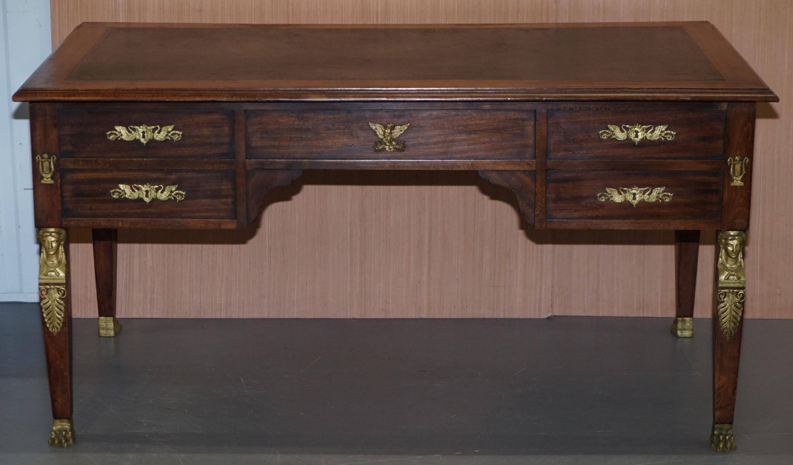 Rare Napoléon III French Empire Gilded Bronze Bureau