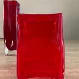 Duo of vintage glass paste vases