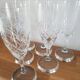 Crystal flutes with a silver rimmed foot