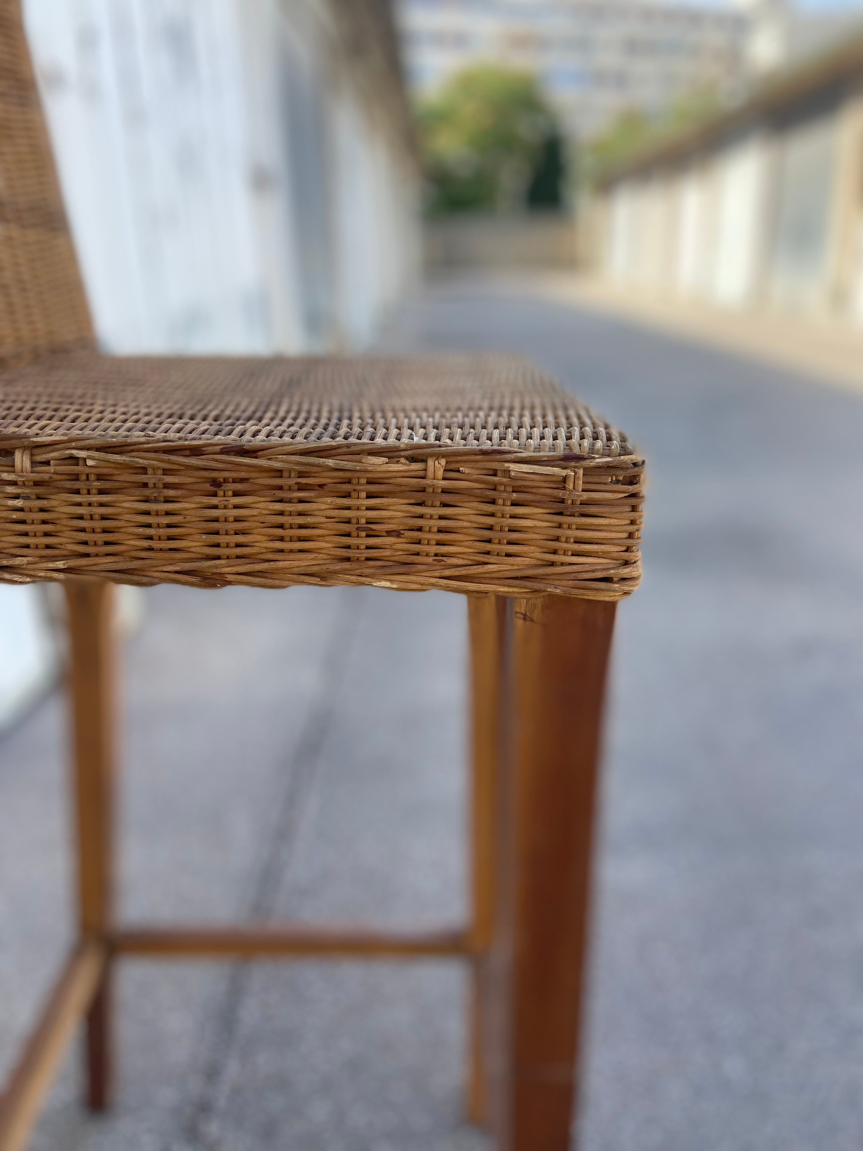 Vintage wicker top stool
