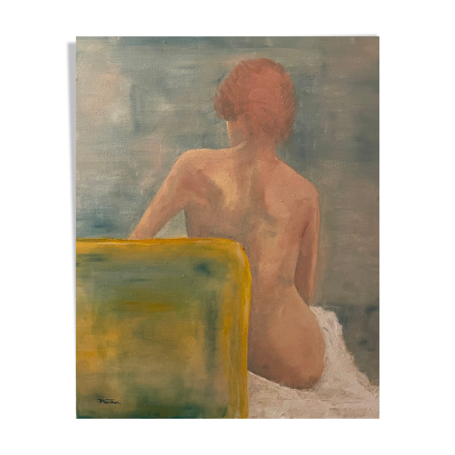 Huile sur toile femme de dos