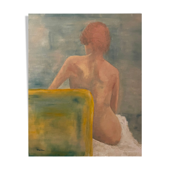 Oil on canvas woman back