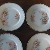 Dessert plates, set of five, Creil Montereau iron earth