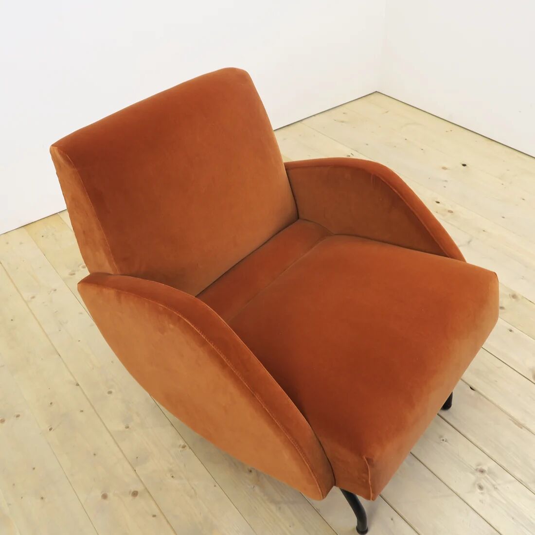 Fauteuil en velours Janusz Rozanski, années 1950