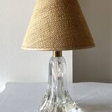 Lampe pied en cristal avec abat-jour