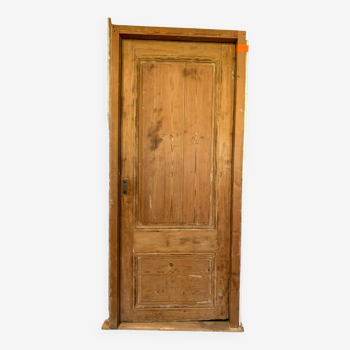 Double-sided passage door in solid fir XX century