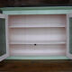 High wooden buffet painted two glass doors