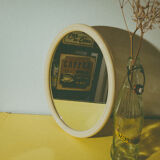 Oval off-white mirror, 38x30 cm