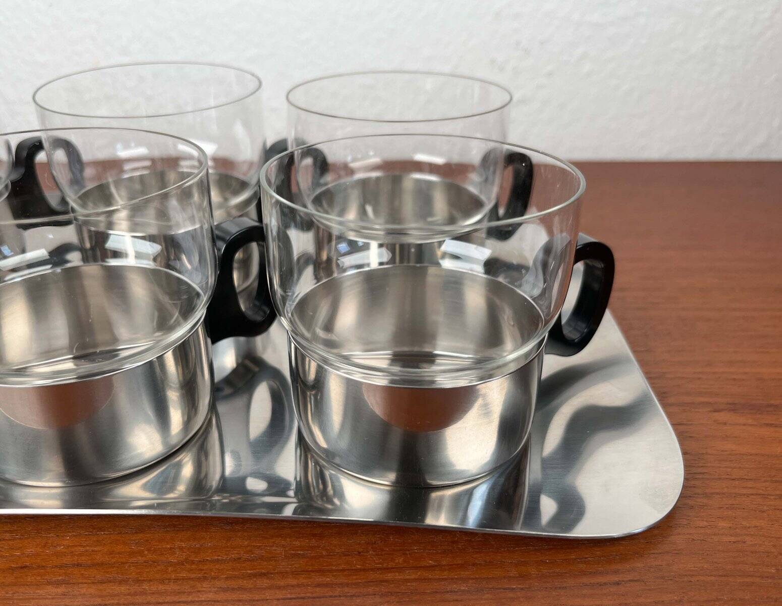 Ensemble de verres à thé et plateau allemands du milieu du siècle moderne de WMF, années 1960, lot de 7