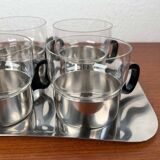 Ensemble de verres à thé et plateau allemands du milieu du siècle moderne de WMF, années 1960, lot de 7