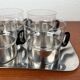 Ensemble de verres à thé et plateau allemands du milieu du siècle moderne de WMF, années 1960, lot de 7