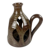Vintage stoneware lantern, brown, 1960.