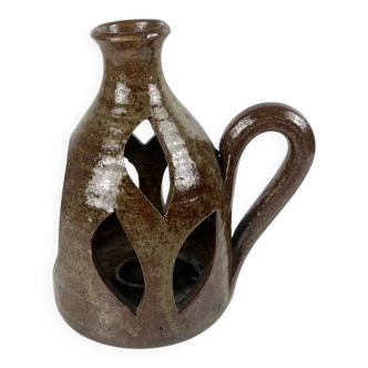 Vintage stoneware lantern, brown, 1960.