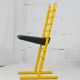 Adjustable seat chair. Circa 1980. Italy. Yellow lacquered steel.