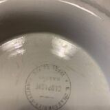 Compotier E. Charbonnier, Salins, Terre de Fer, modele campagne, made in france, motif de fleurs