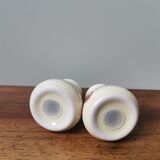 Vintage cherry screen-printed salt and pepper shakers