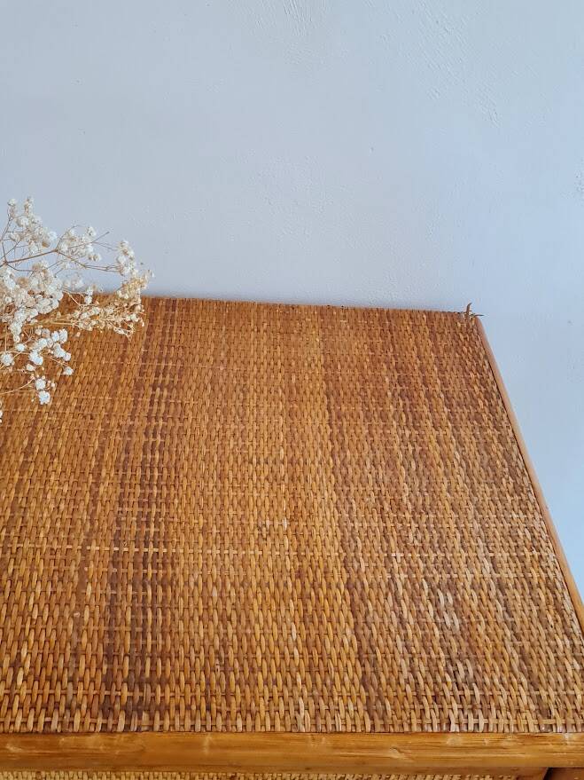 Commode en rotin, circa 1970