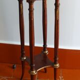 Saddle or pedestal table Napoleon III, marble and varnished wood base Ø30 x 82 cm