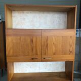 Honey-colored pine bookcase, 90s